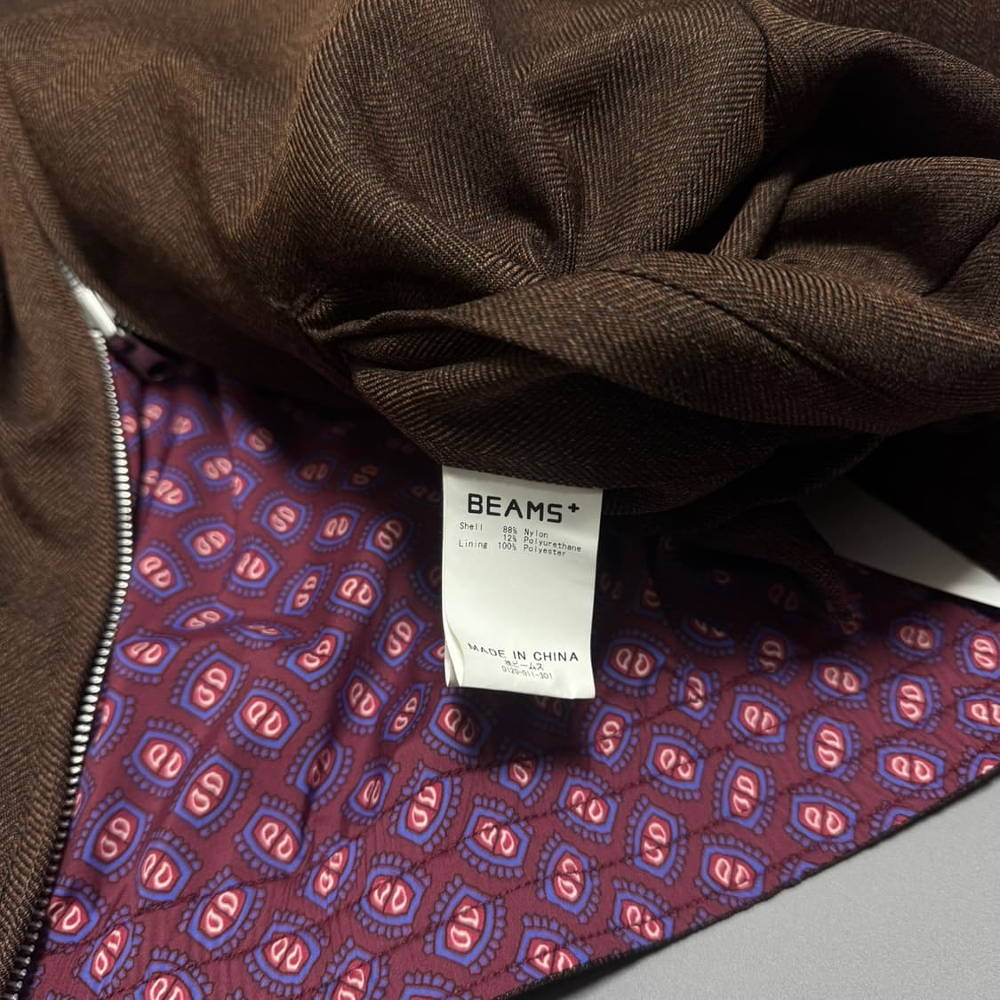 빔즈 플러스(BEAMS+) 브라운 나일론 폴리우레탄 혼방 리버시블 블루종 상품이미지5