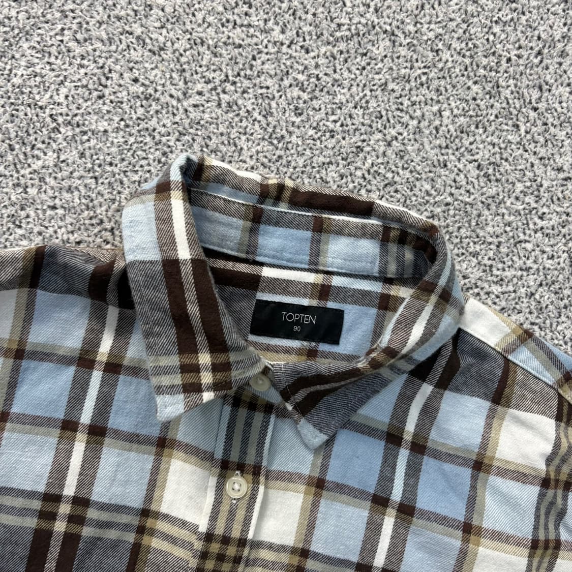 90 탑텐 긴팔 체크 셔츠 남방 0427J 상품이미지2