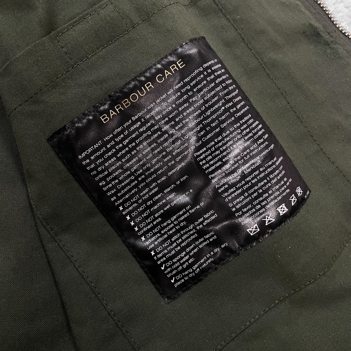 바버 Barbour 비콘 먼로 왁스 블루종 자켓 카키 상품이미지7