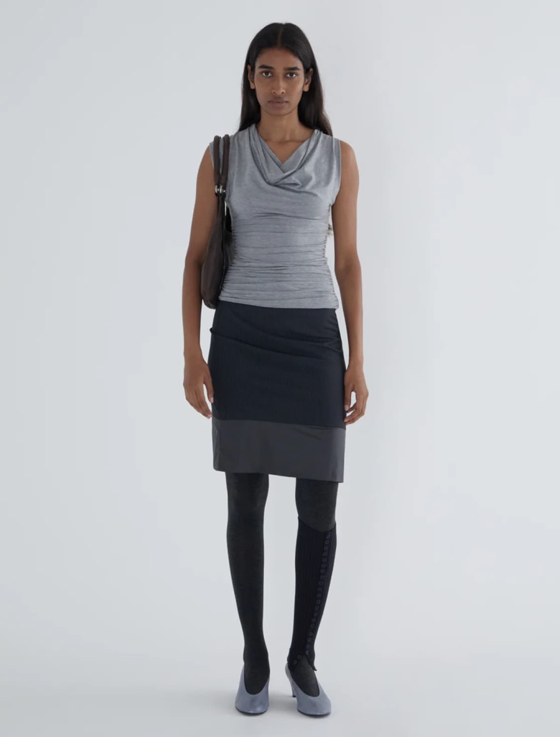 [34,36]팔로마울 Ongi 스트라이프 투톤 스커트 상품이미지1