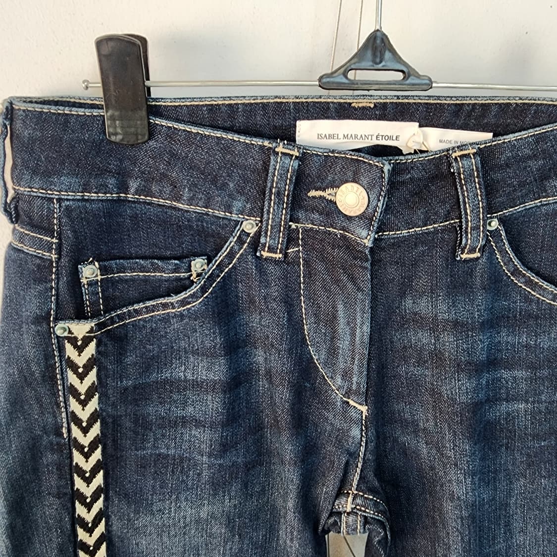 이자벨 마랑 에뚜왈 라인 장식 슬림핏 데님 팬츠 상품이미지2