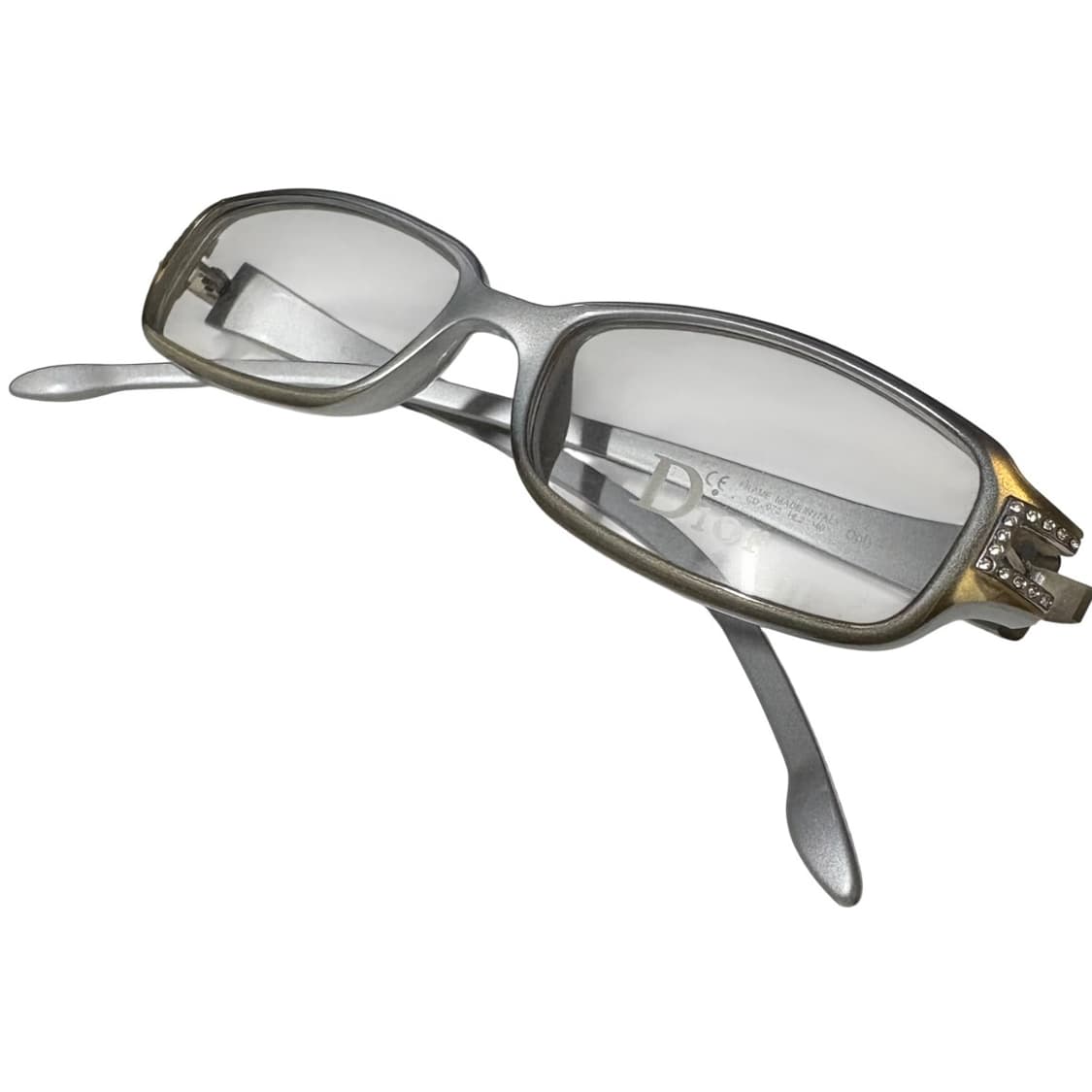 디올 실버 큐빅 뿔테 안경 데드스탁 made in italy 상품이미지6