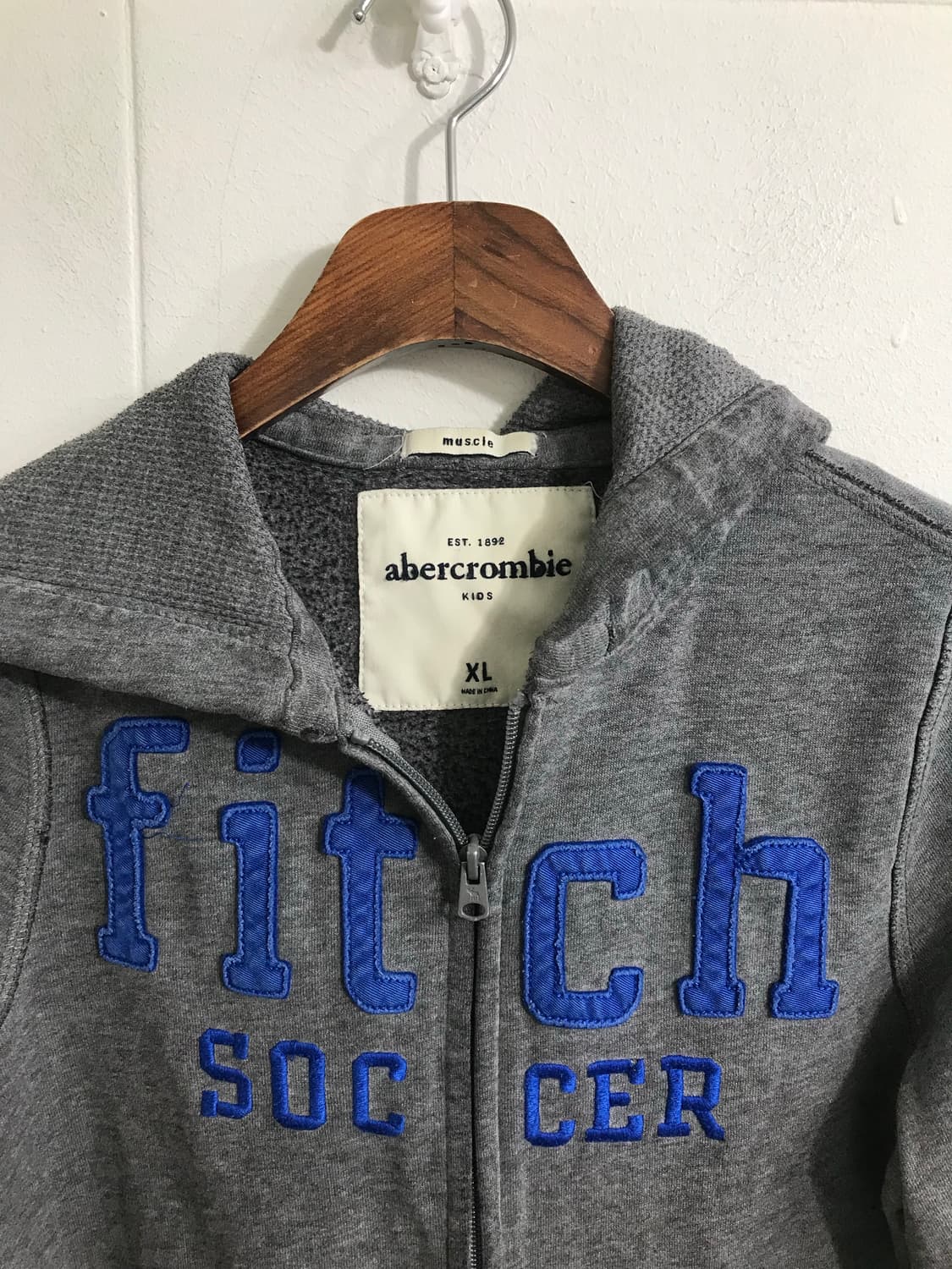 아베크롬비 키즈 딱붙 그레이 후드집업 상품이미지4