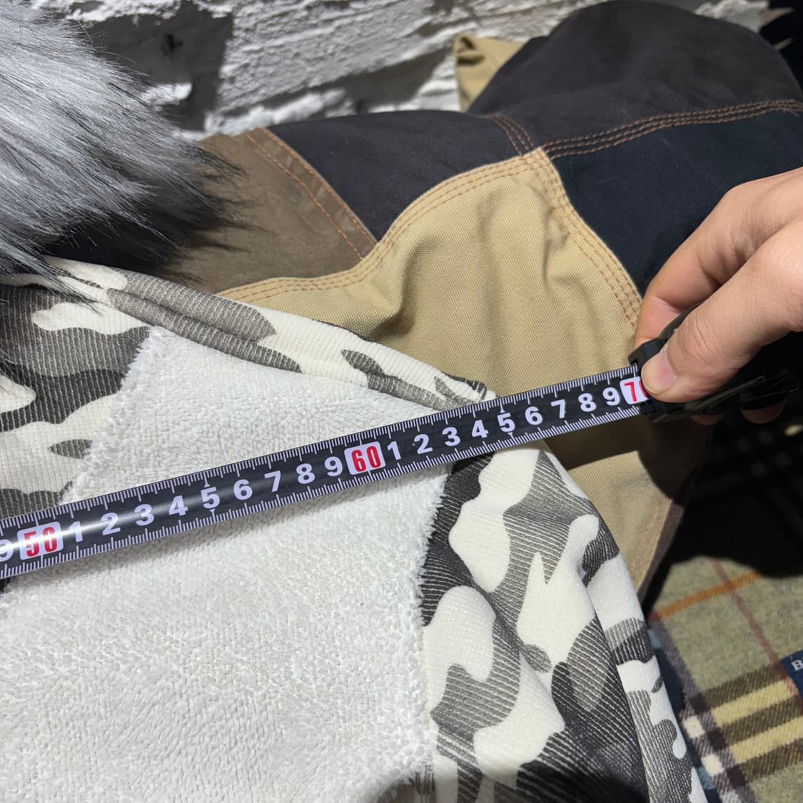 빈티지 카모 퍼 후드 오버핏 자켓 상품이미지5