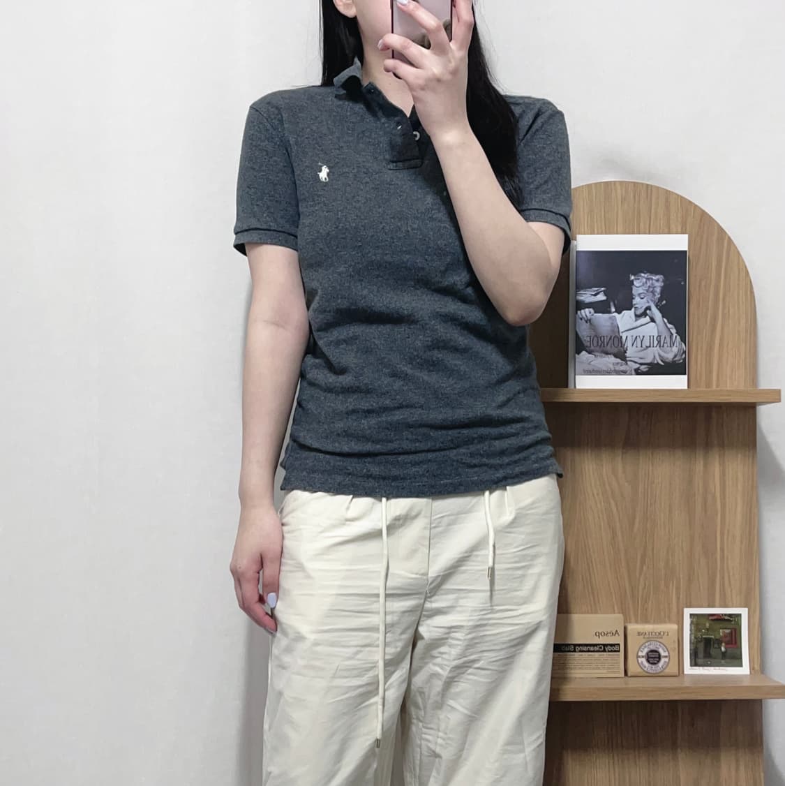 [정품] 폴로 챠콜 / 화이트포니 반팔카라티 [ S ] 상품이미지2