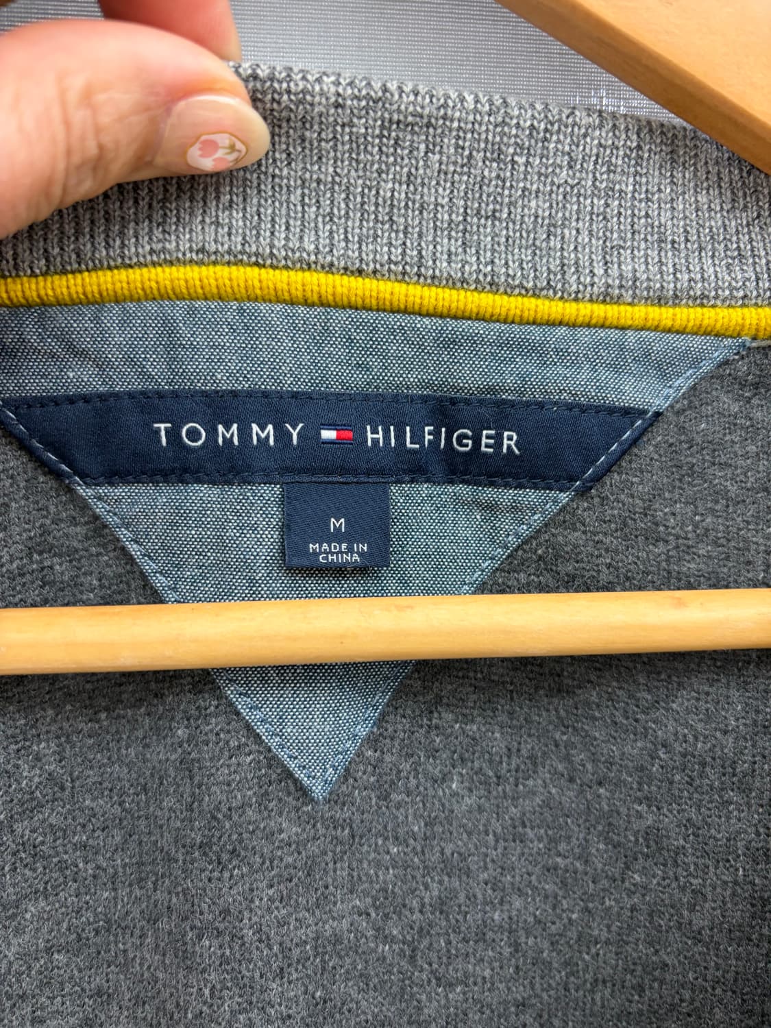 타미힐피거 아가일 니트 가디건 그레이 상품이미지3