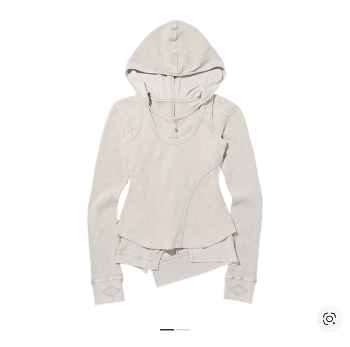 미스치프 레이어드 와플 후드 세트 블리치드 베이지 상품이미지1