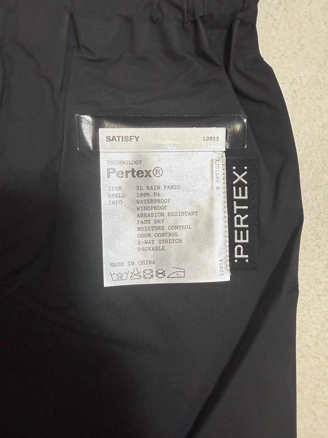 Satisfy 3L rain pants black 상품이미지2