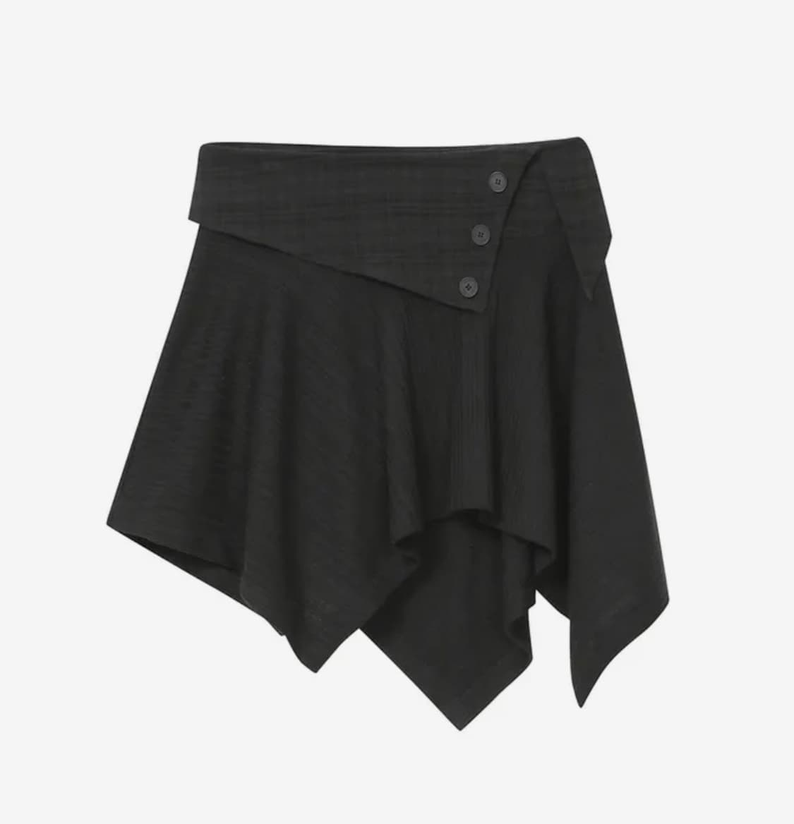 미세키서울 Unbalanced flow mini skirt BLACK 1 상품이미지1