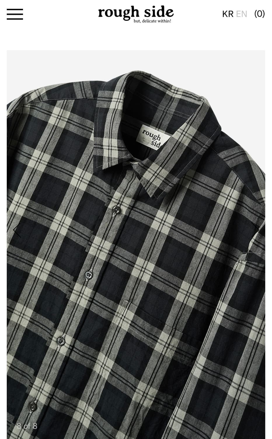 러프사이드 프라이머리 체크셔츠 네이비 1사이즈 상품이미지2