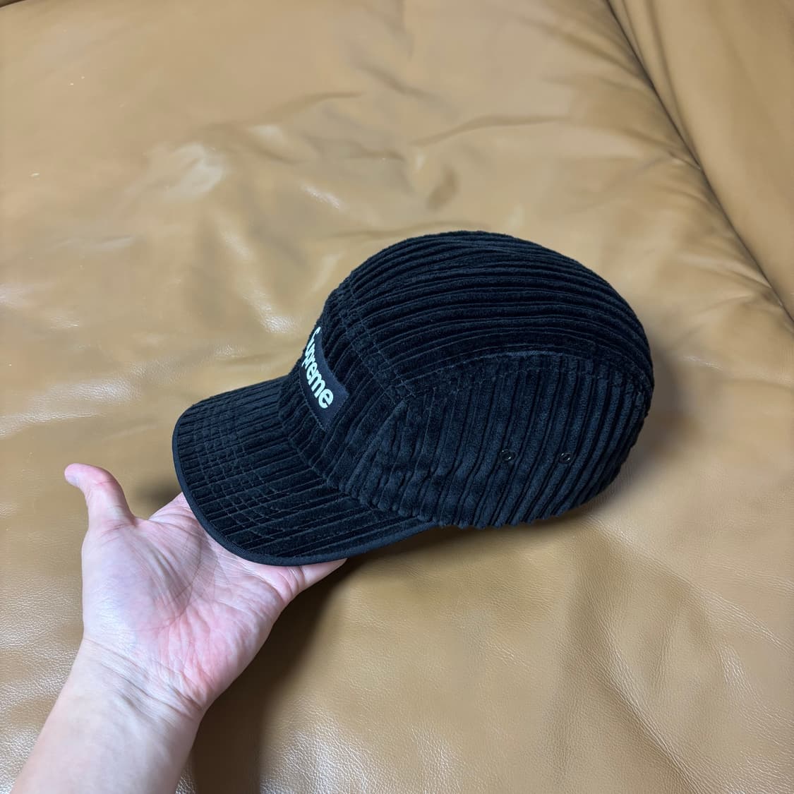 Supreme 슈프림 코듀로이 블랙 캠프캡 모자 (Black) 상품이미지4