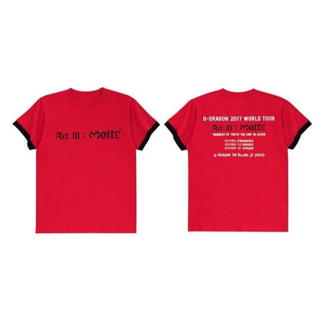 지드래곤 2017 motte 월드투어 티셔츠 상품이미지6
