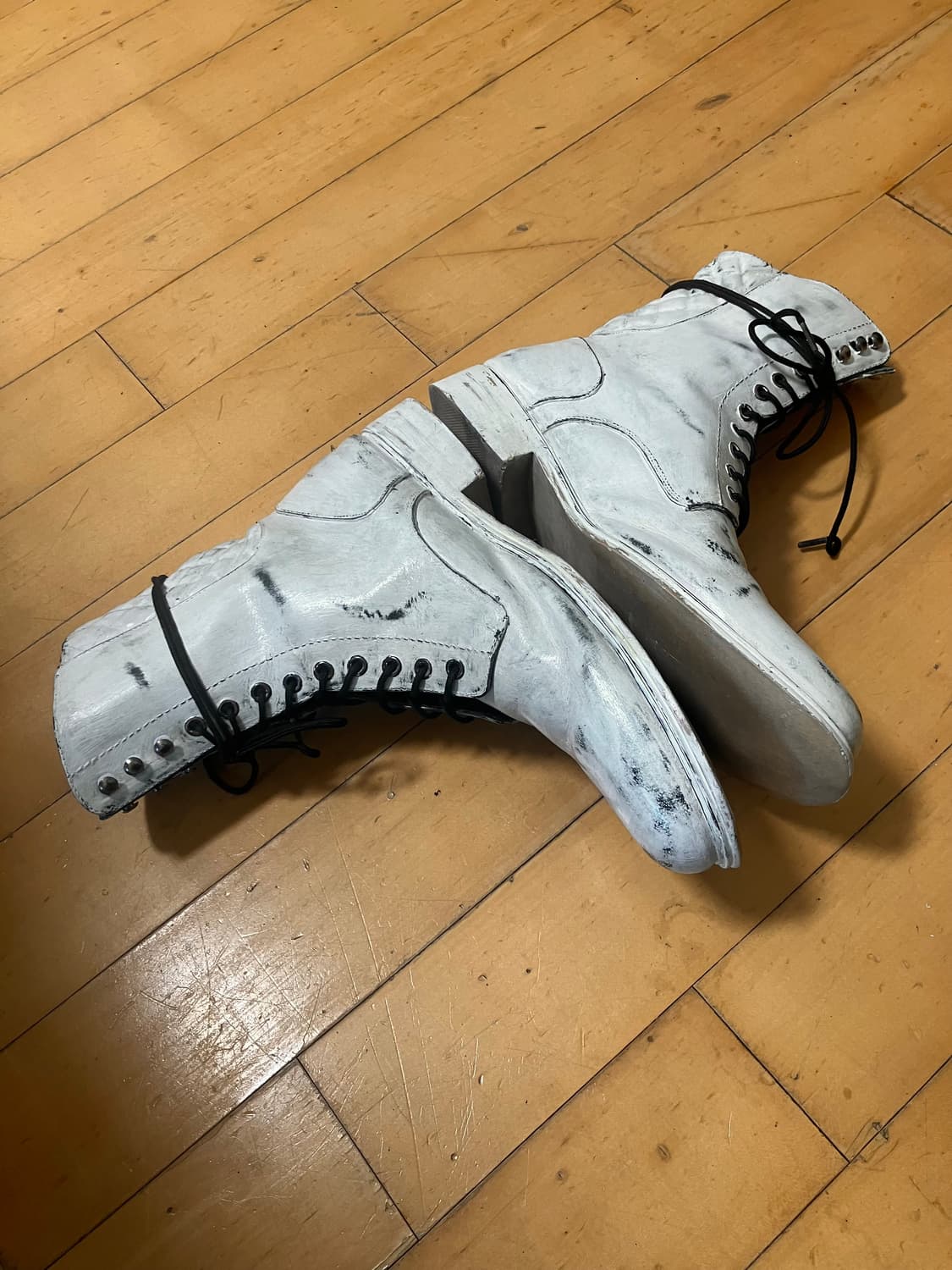 D&G 90s 돌체앤가바나 크랙 페인티드 디테일 롱 부츠 275 상품이미지4