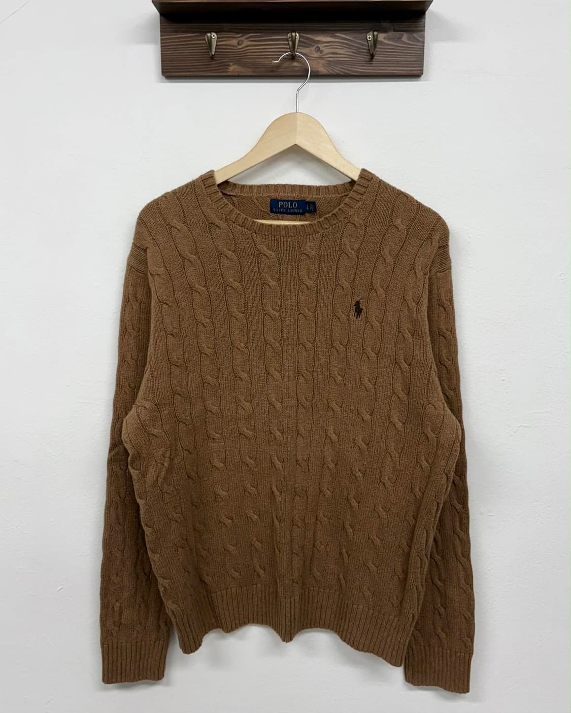 [L] 폴로 랄프로렌 베이지 케이블 코튼 니트 스웨터 상품이미지1
