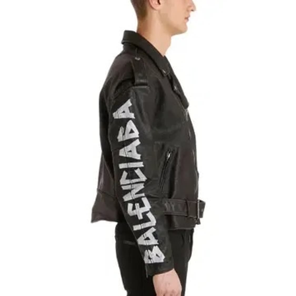 발렌시아가 암 레터링 가죽 라이더 자켓 상품이미지10