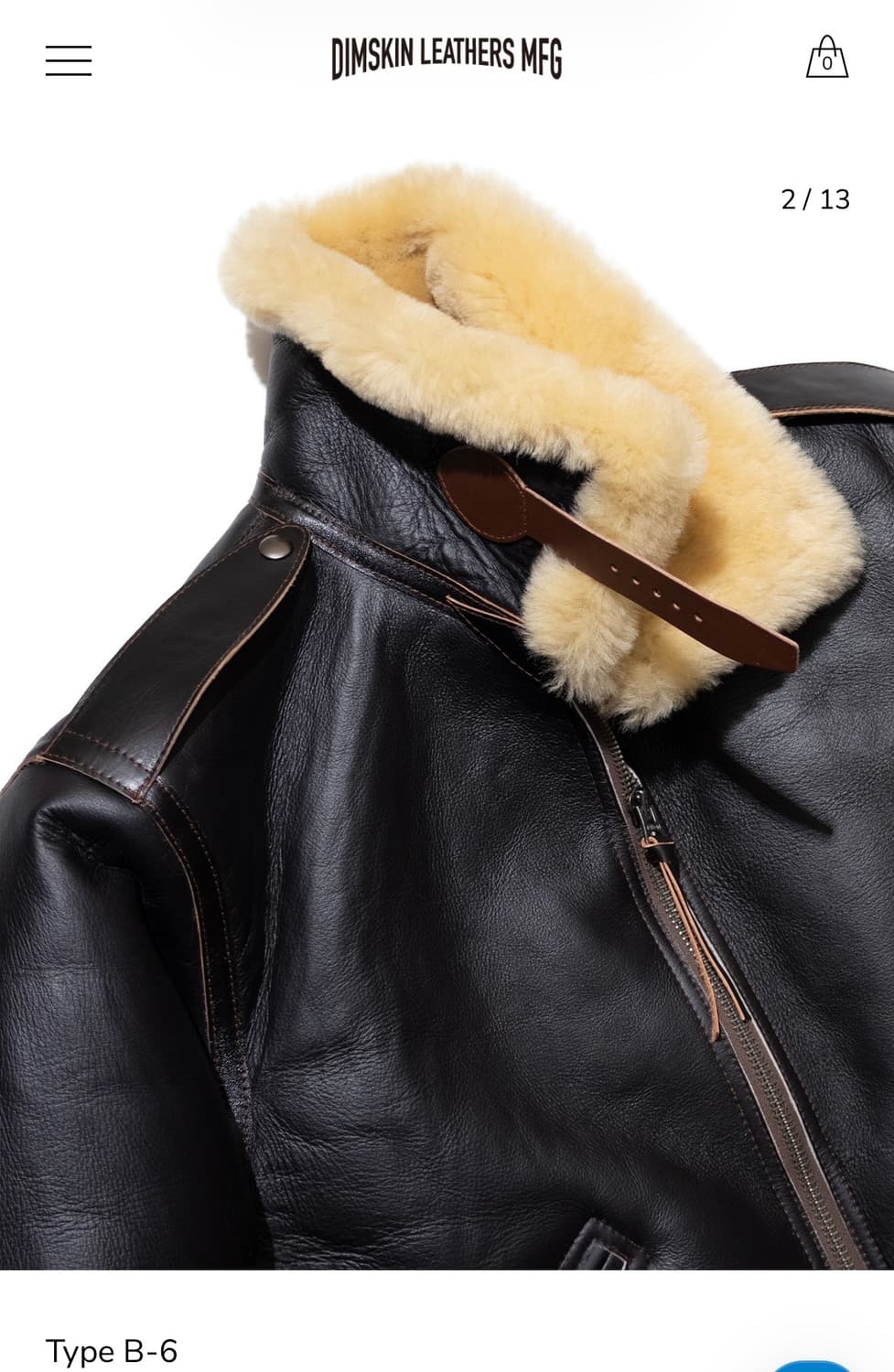 [구매] (M) 딤스킨 b-6 무스탕 무톤자켓 상품이미지2