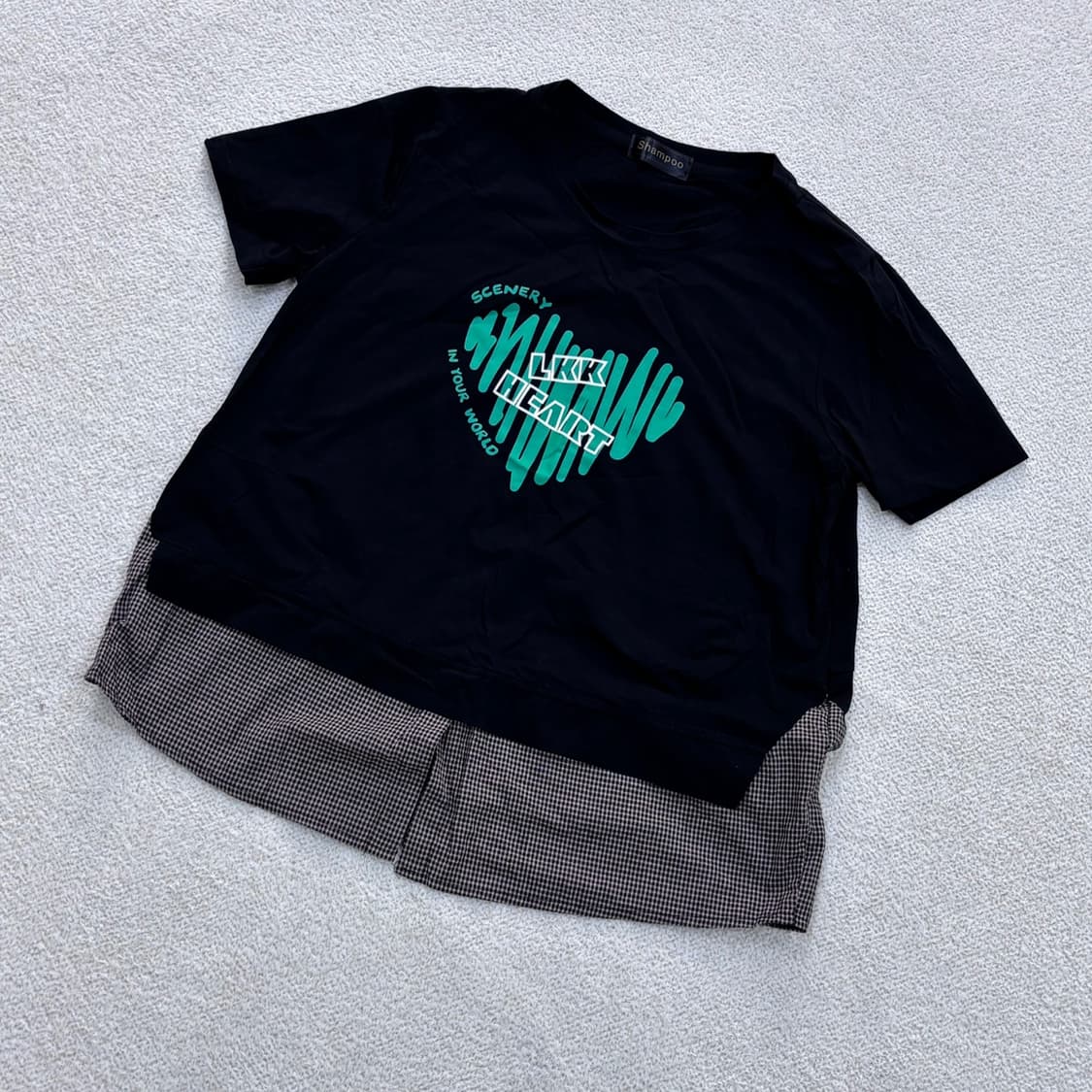 실측확인 샴푸 여성 반팔 티셔츠 0424E 상품이미지1