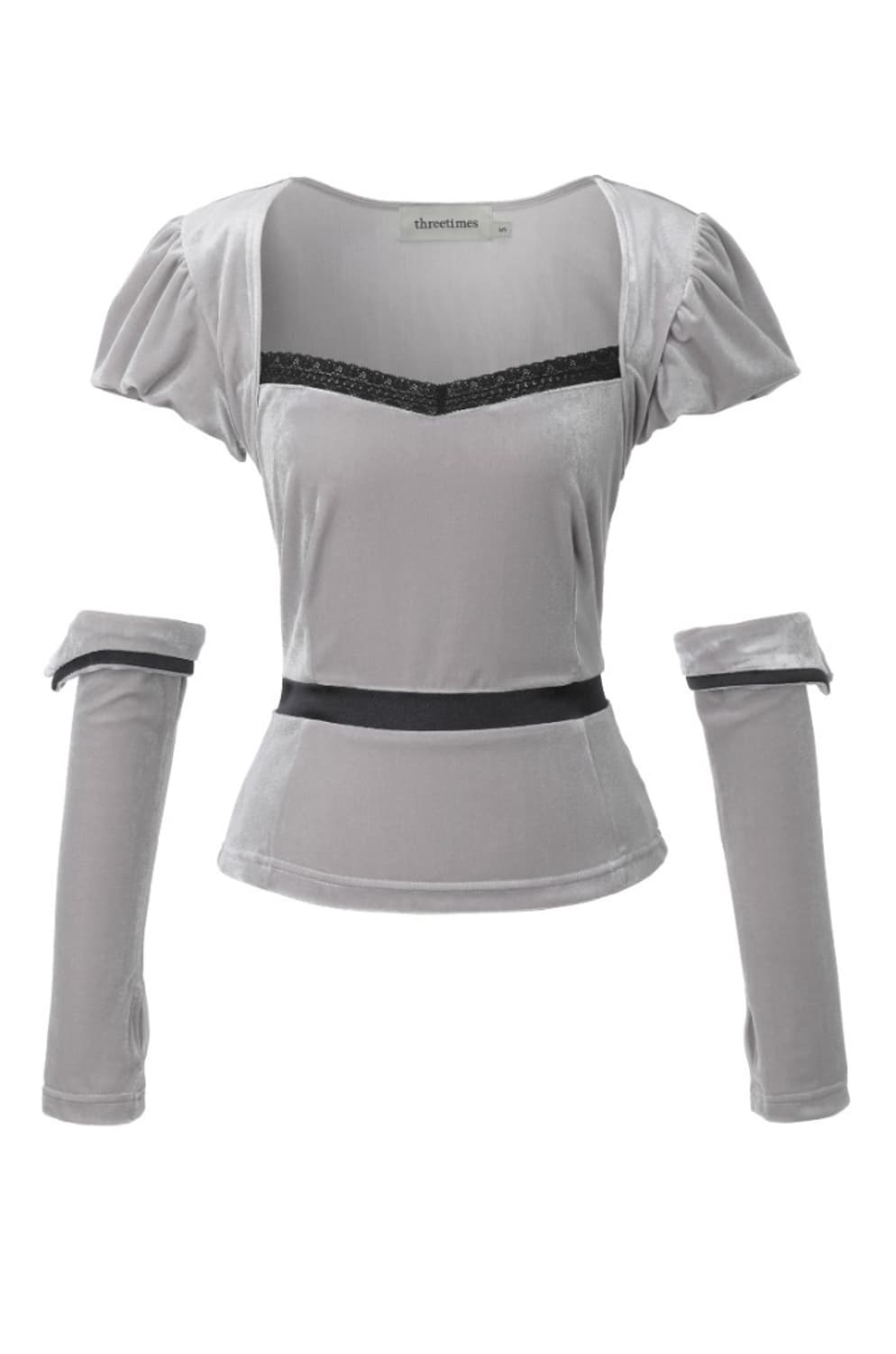 [M] 쓰리타임즈 벨벳 퍼프탑 상품이미지1