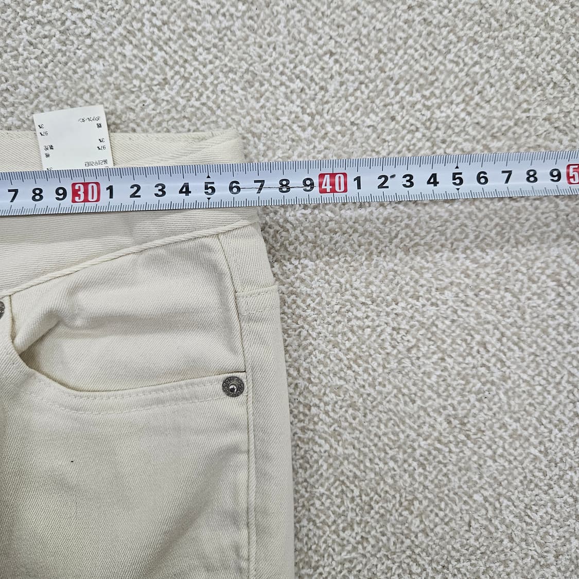 [28] 게스 아이보리 부츠컷 데님 면 팬츠 바지 1210J1 상품이미지6