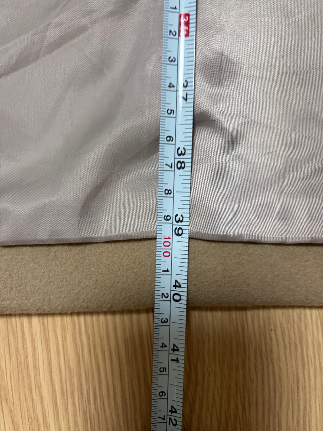 지오송지오 캐시미어 혼방 세미오버 코트 크림색 105 S급 상품이미지6