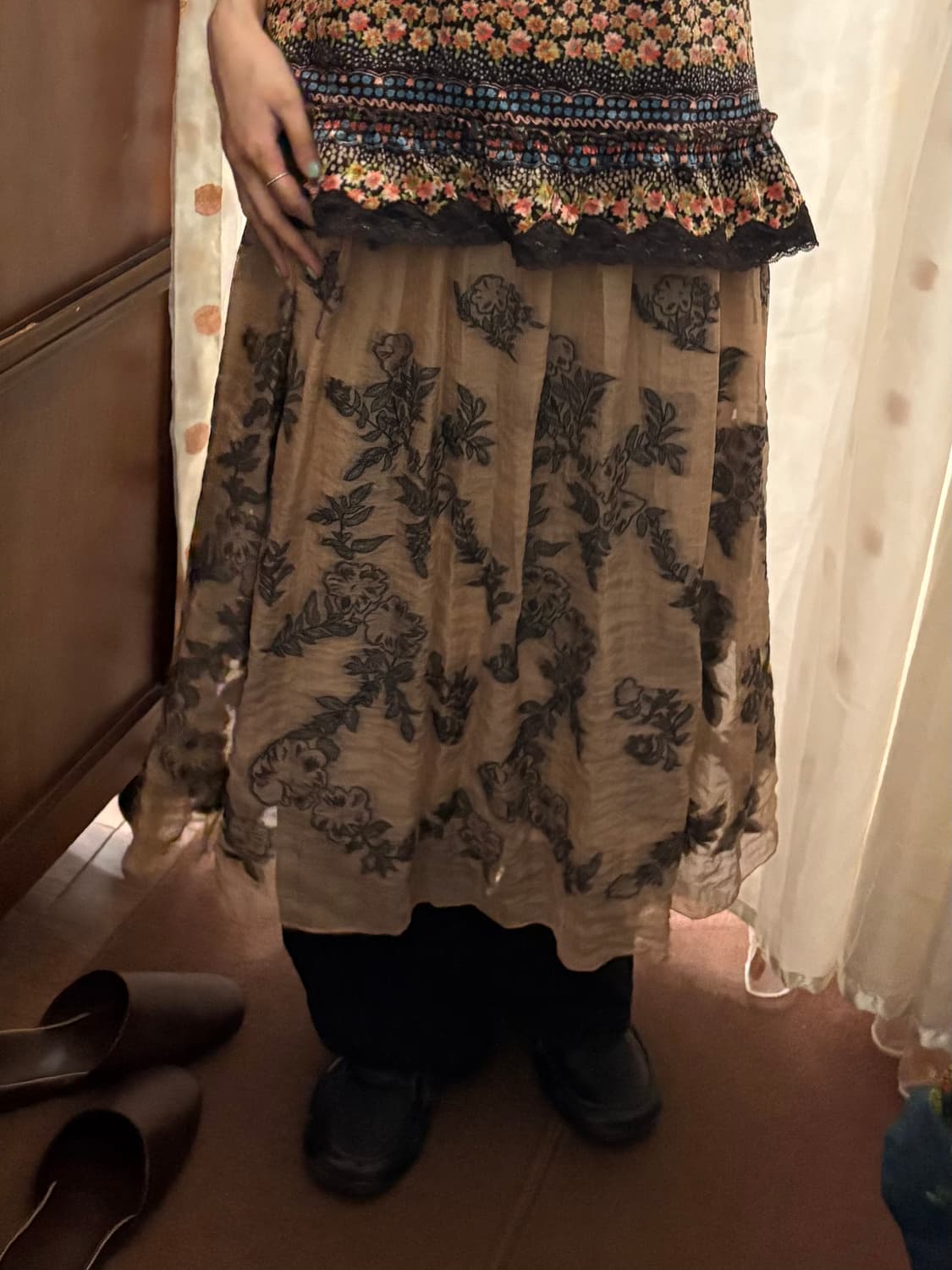 jpn vintage floral skirt 상품이미지3