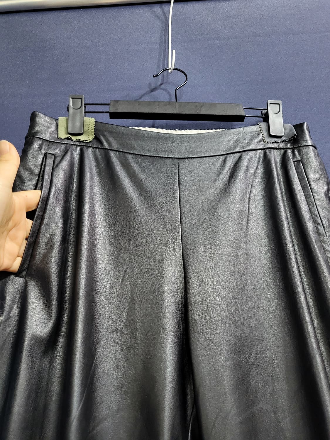 타임 인조 가죽 조거팬츠 상품이미지2