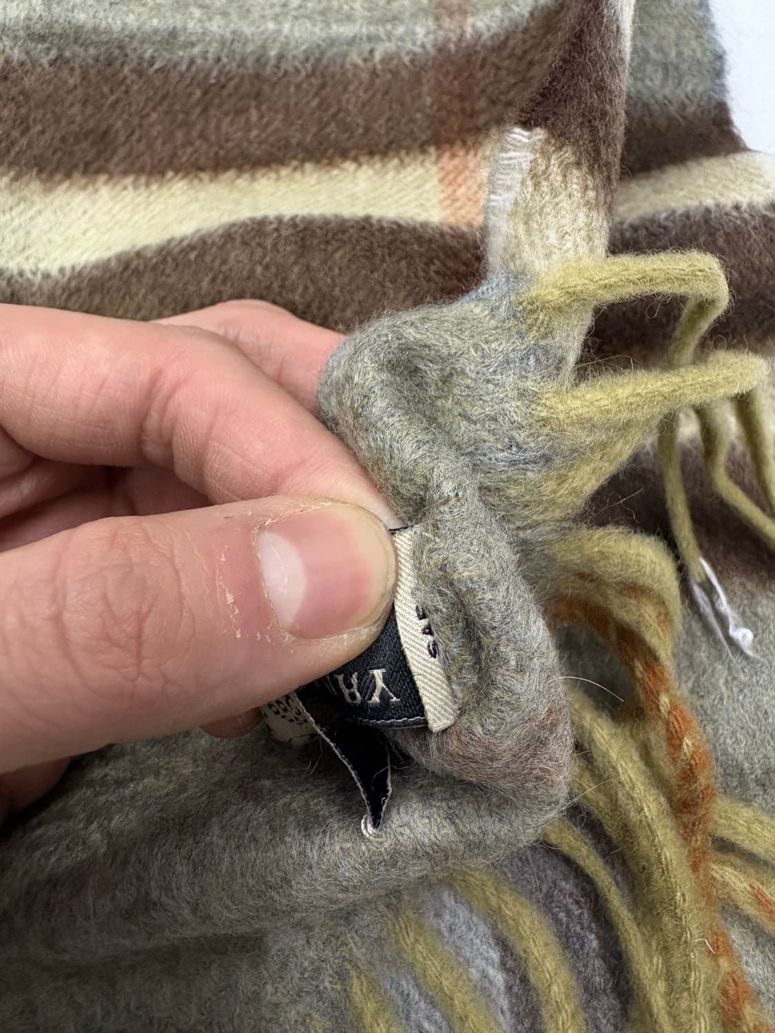 정품 Burberry 버버리 캐시미어 올리브 머플러 목도리 상품이미지6