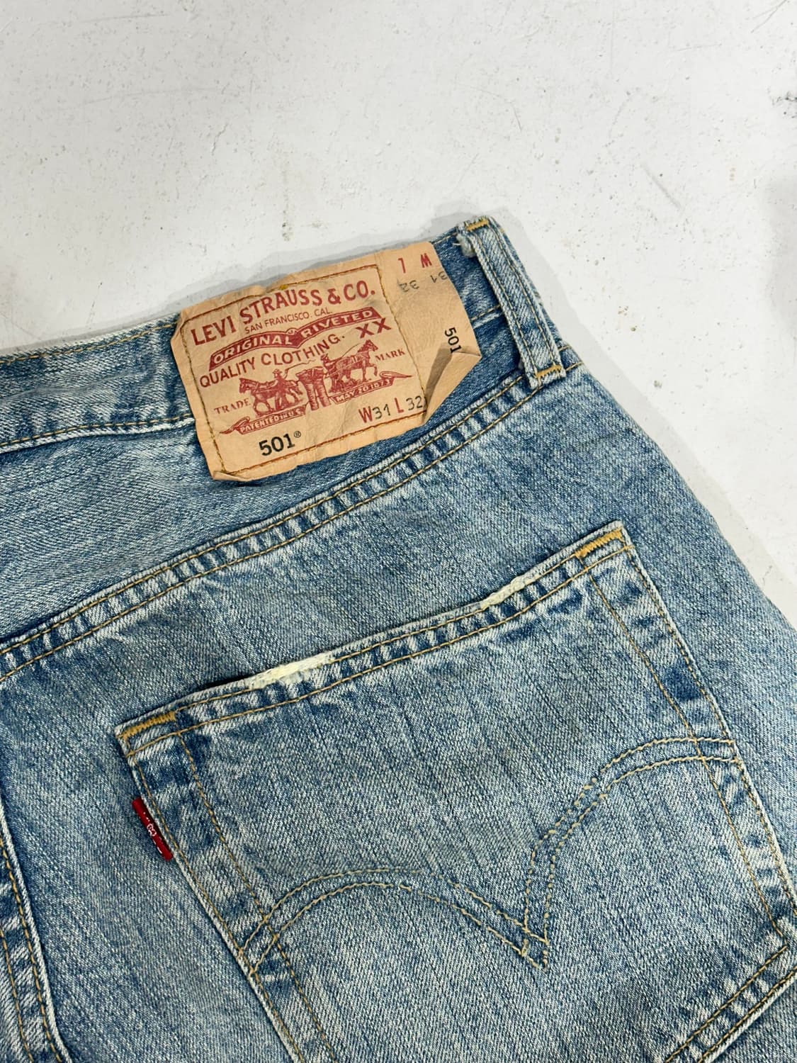 리바이스 501 연청 버터플라이 와이드 데님 팬츠 29 상품이미지6