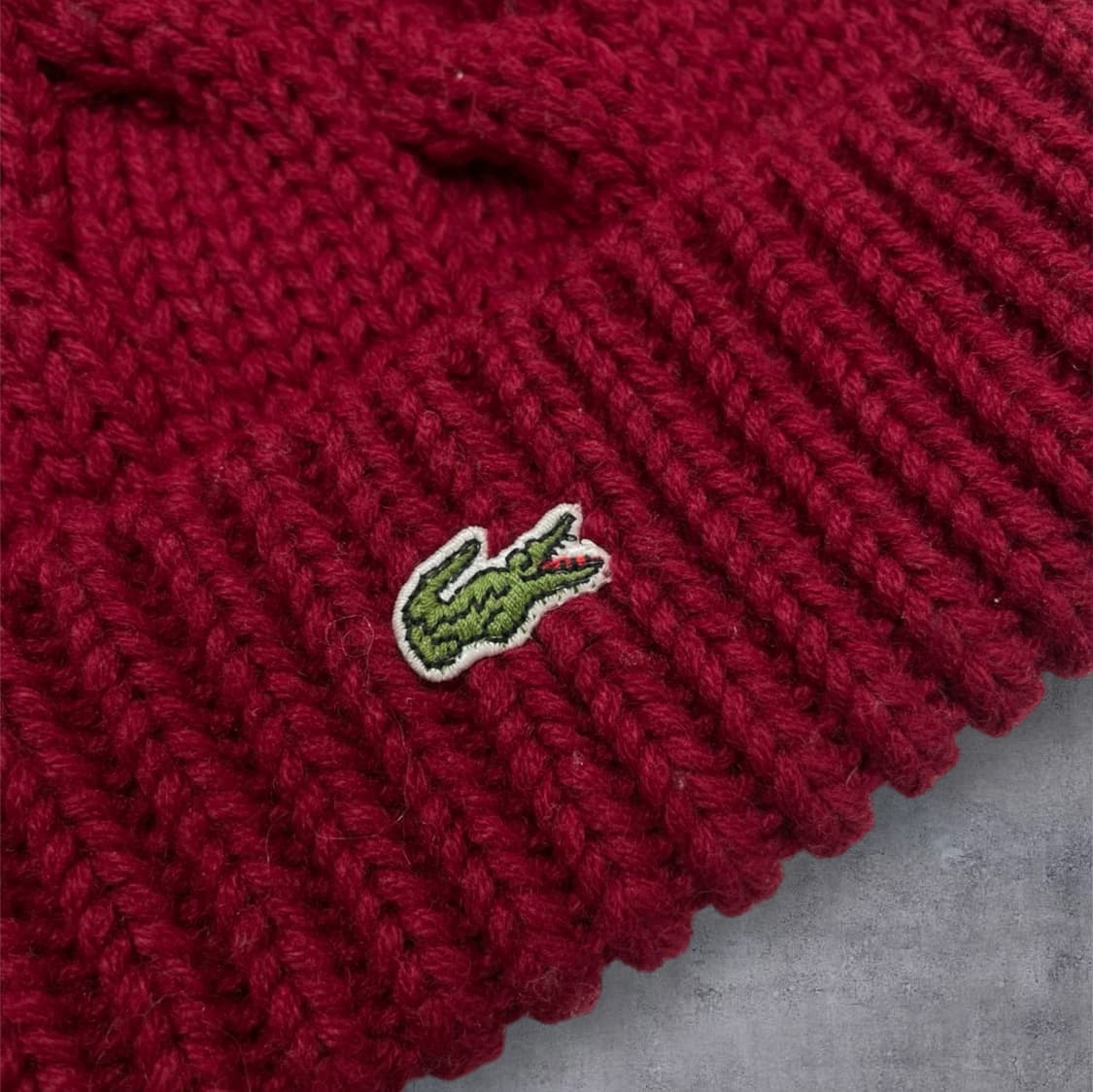 라코스테 Lacoste 레드 케이블 니트 방울 비니  상품이미지2