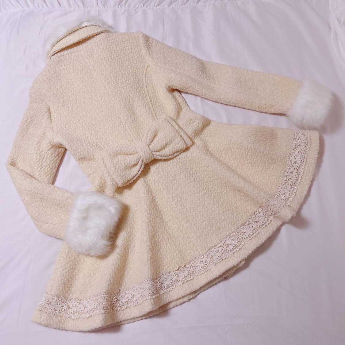 교환) 빈티지 리즈리사 히메갸루 딸기우유 백리본 레이스 코트 상품이미지3