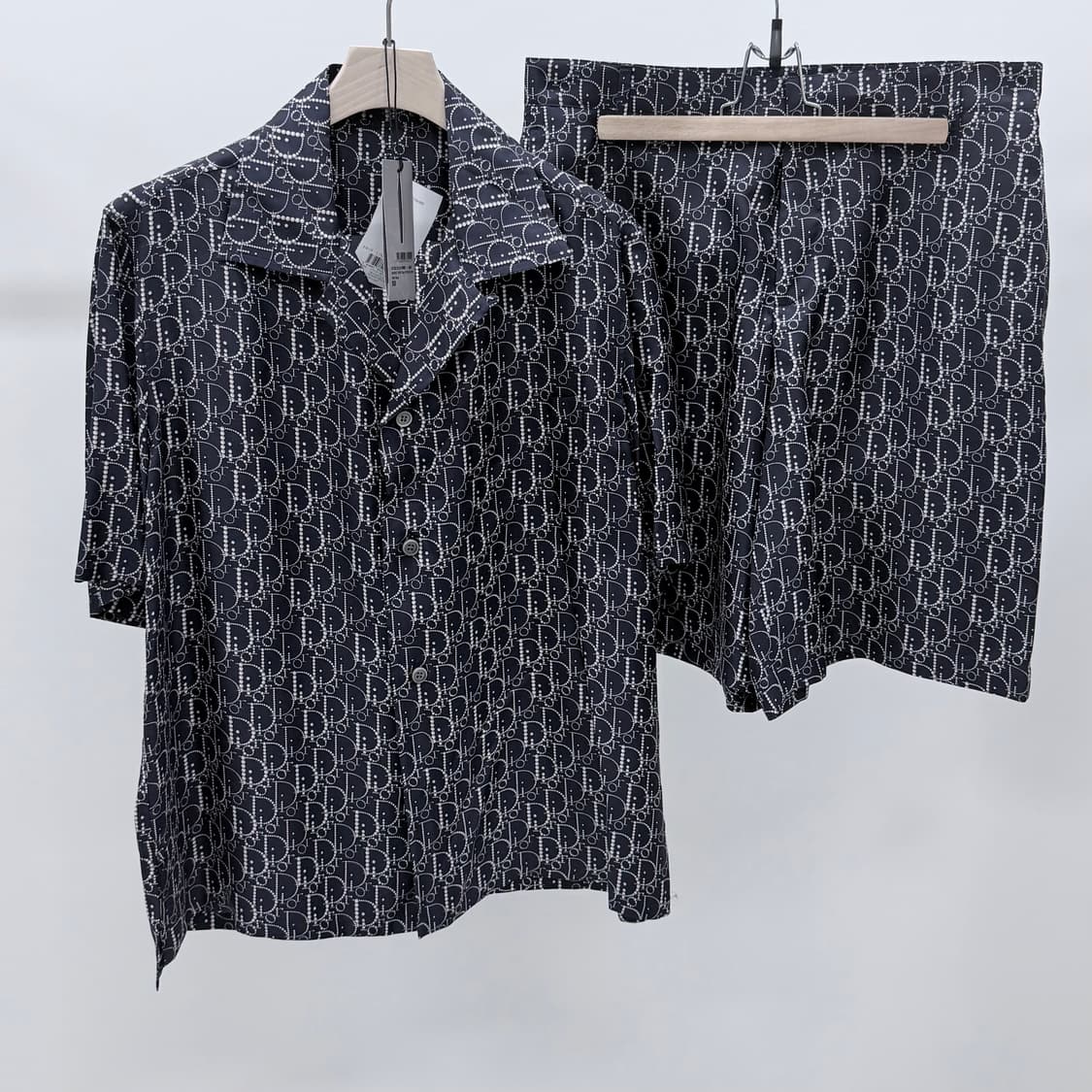 [40,50] 디올 오블리크 실크 반팔 셔츠 반바지 셋업 상품이미지1