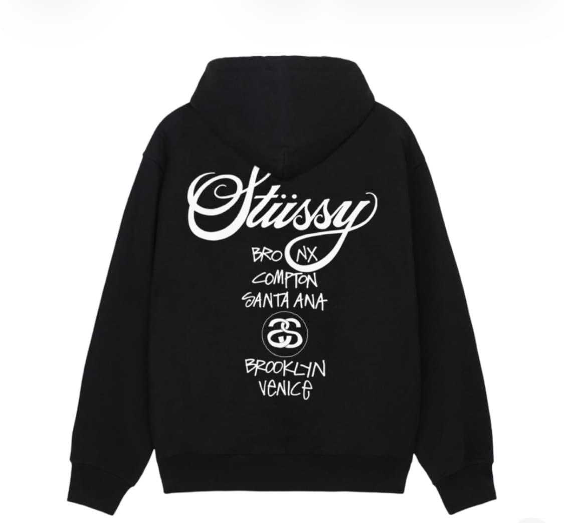 스투시 월드투어 후드티 블랙 S,M 상품이미지1