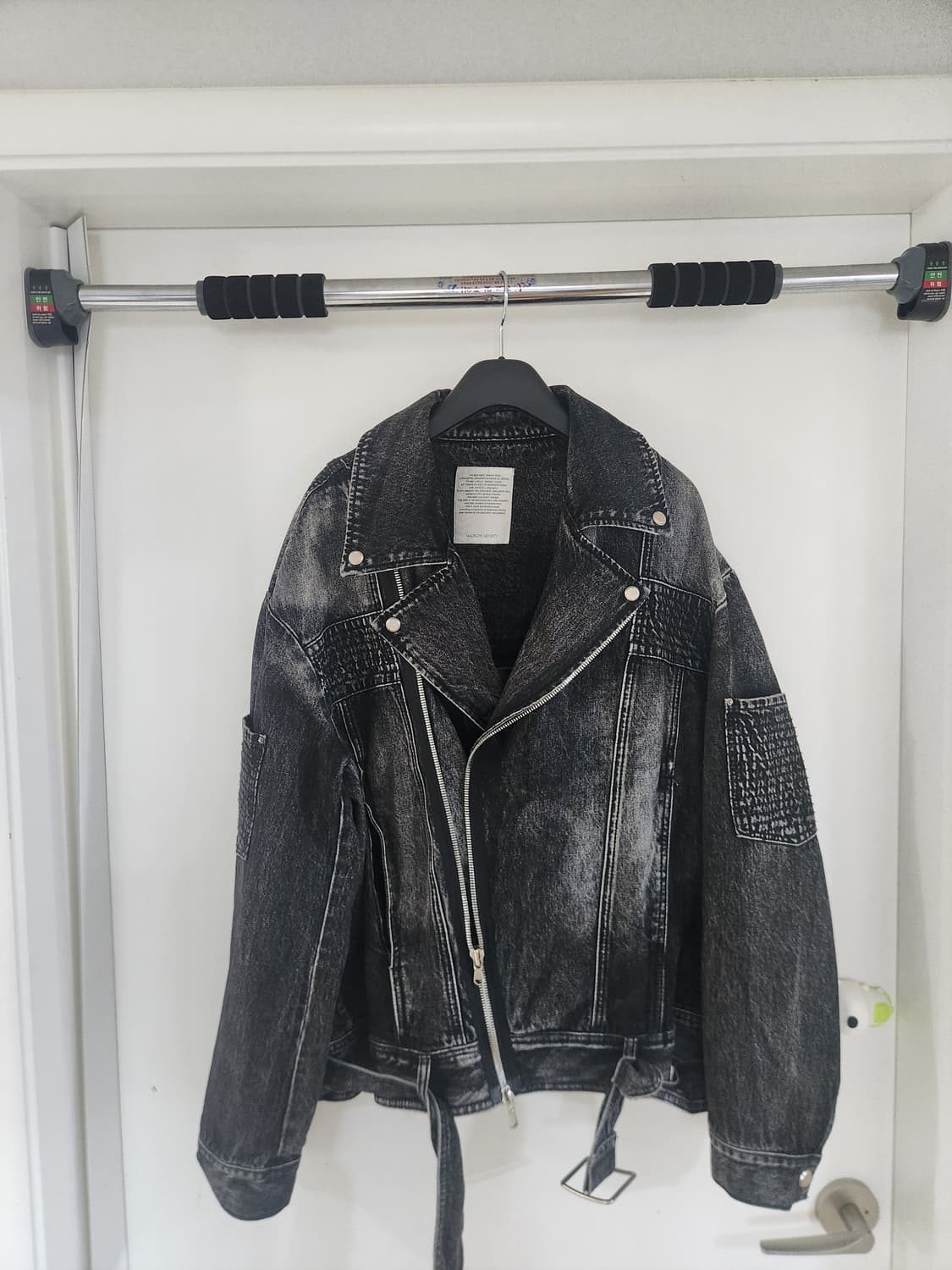 %새제품% 메종미네드 데님 라이더 자켓 L블랙 워싱 자켓 상품이미지3