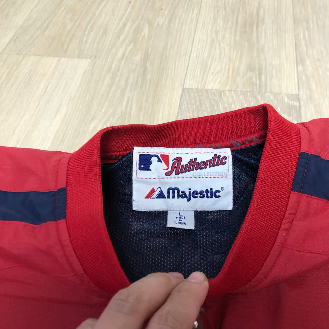 (L) 마제스틱 Majestic 워싱턴 내셔널스 하프집업 웜업 아노락 져 상품이미지4