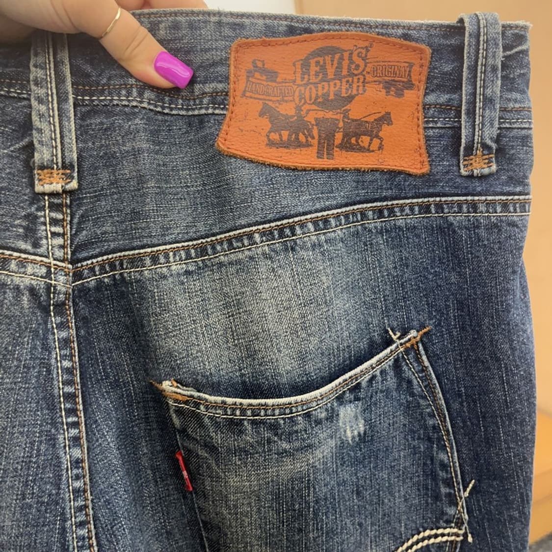 리바이스 쿠퍼 웨스턴 포켓 스티치 워싱 데님팬츠 34인치 C06540 상품이미지5