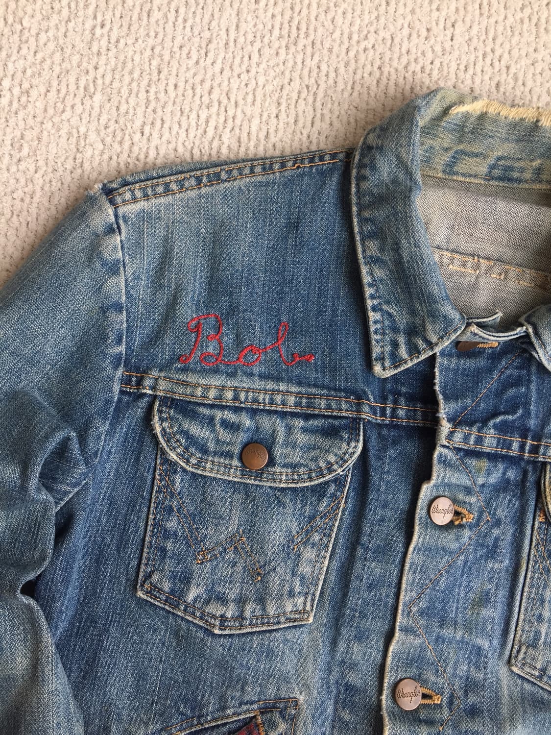 70’s wrangler 124mj 체인스티치 굿페이딩 데님자켓 상품이미지5