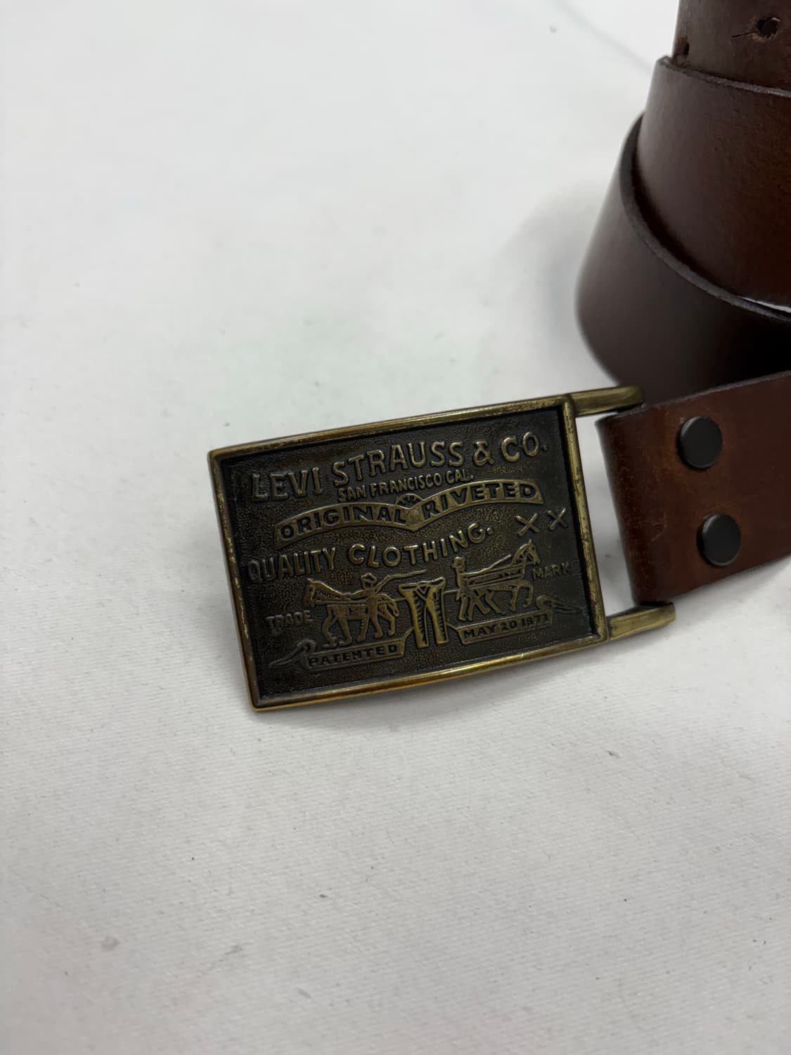 리바이스 USA 웨스턴 리얼레더 금장 버클 벨트 상품이미지2