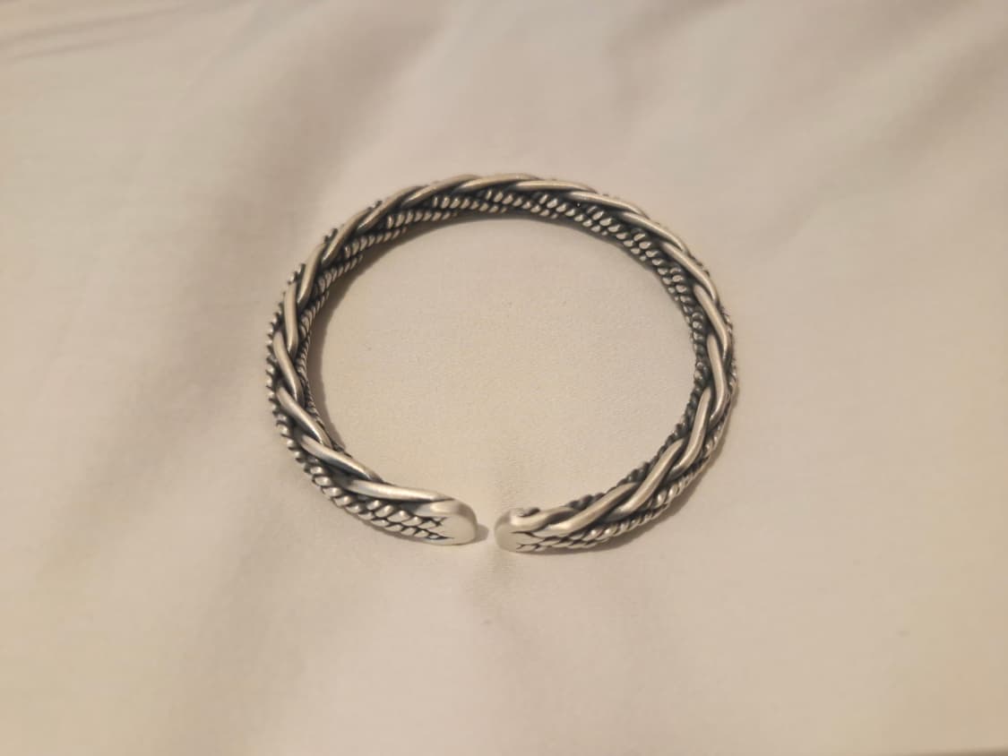 핸드메이드 인디언 실버 s999 남성 은팔찌 11돈 새상품 상품이미지1