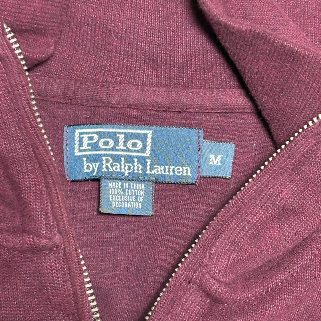 M 폴로랄프로렌 버건디 코튼 반집업 니트 상품이미지4