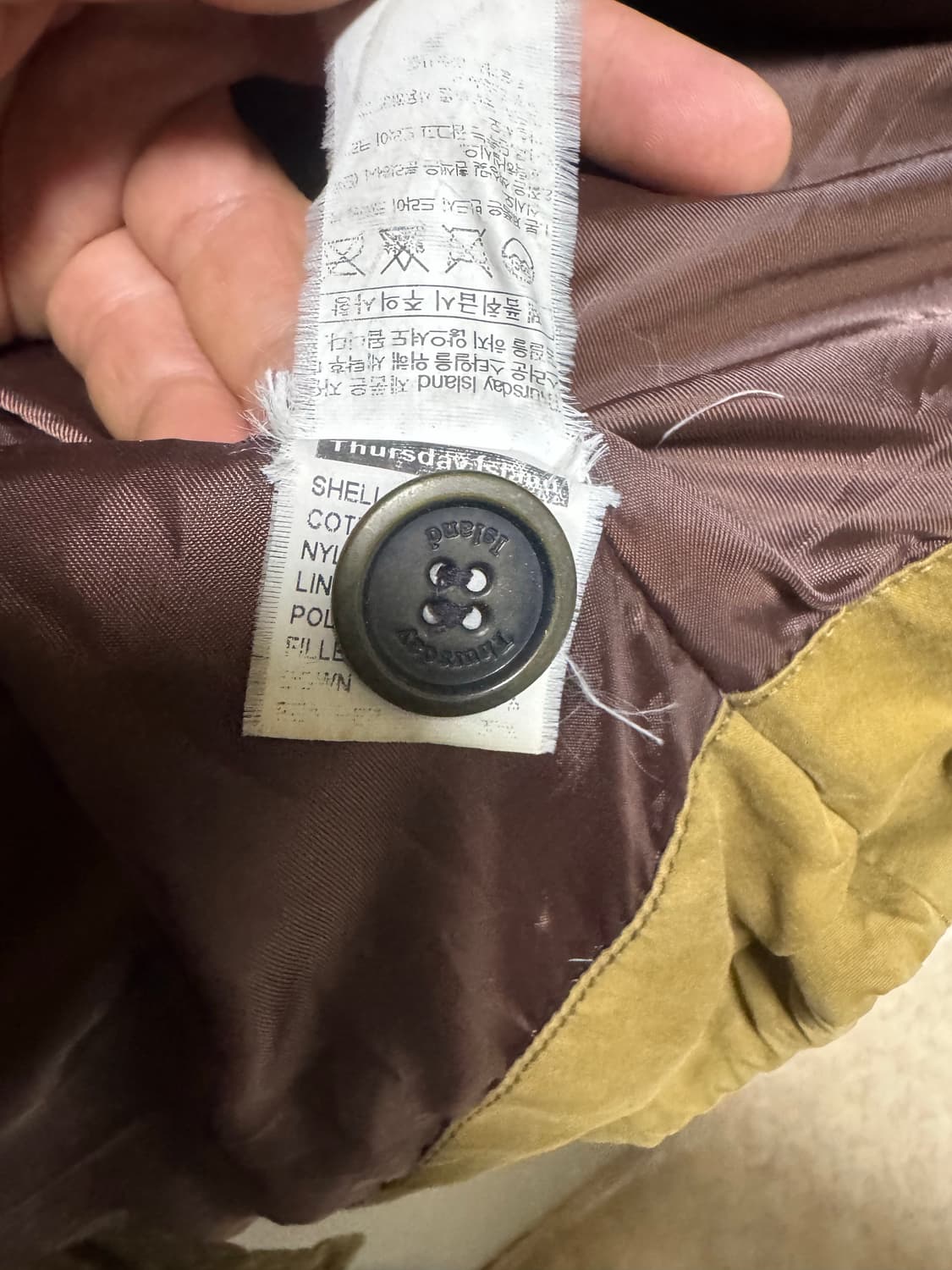 써스데이아일랜드 남성 카키색 덕다운 점퍼 100 상품이미지6