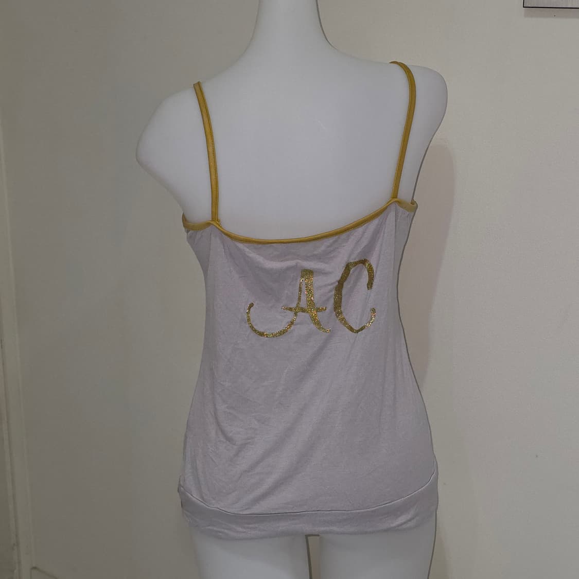 빈티지) y2k 그레이x골드 스팽클 여름 나시 슬리브리스 상품이미지3