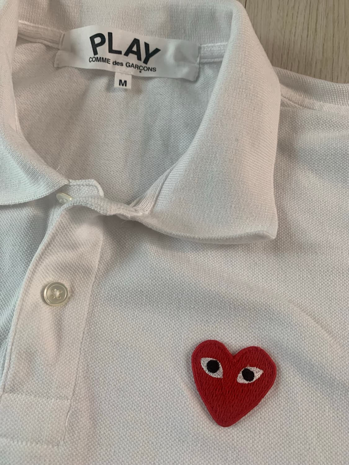 꼼데가르송 플레이 흰색  카라반팔 상품이미지2