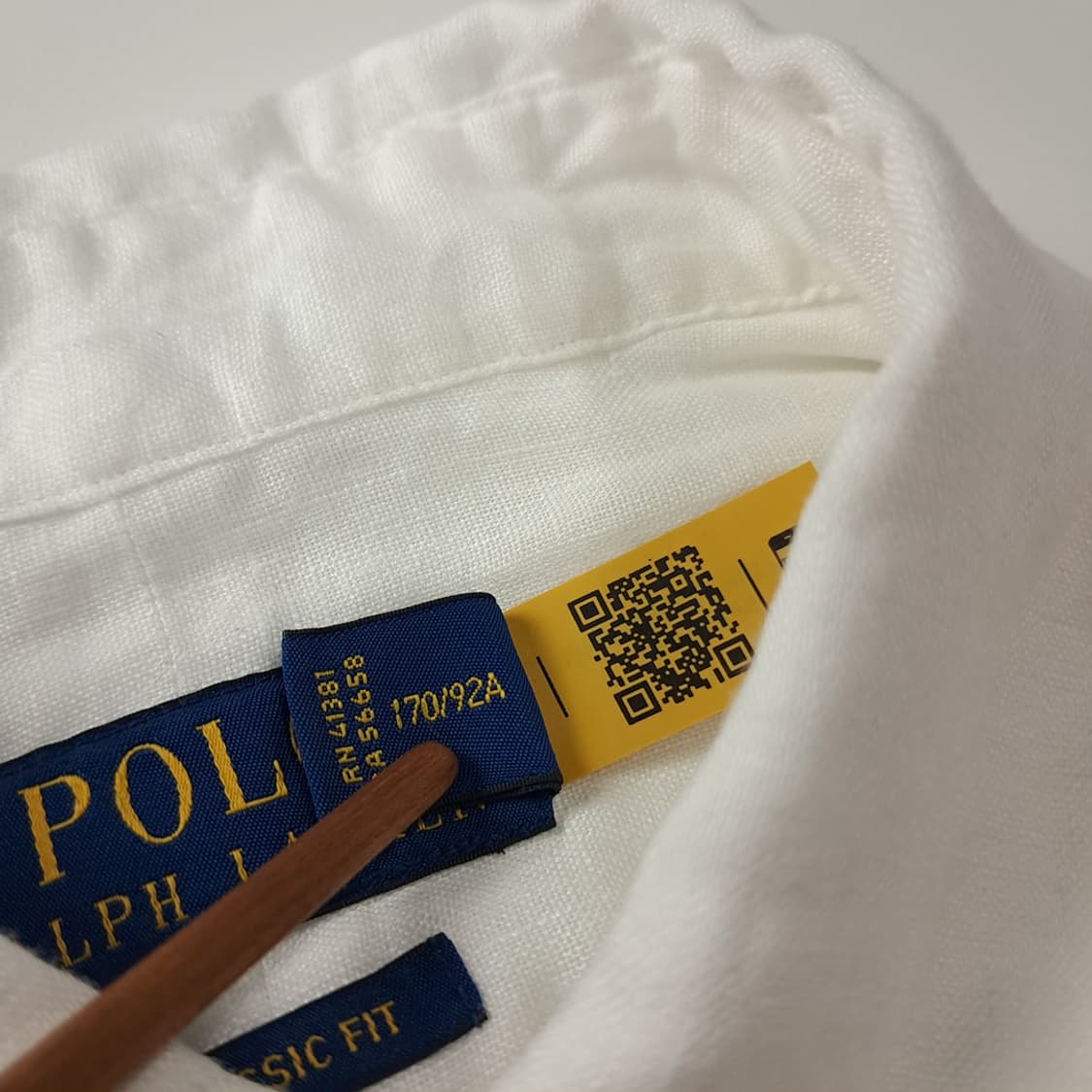 CK764 S 폴로 QR 린넨 화이트 셔츠 남방 상품이미지5