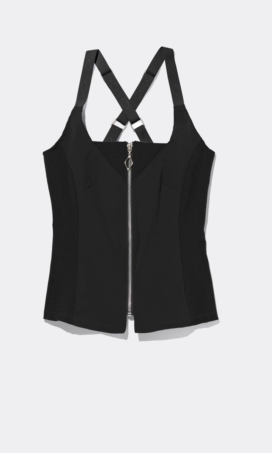 Mschf 미스치프 스트랩 집업 슬리브리스 블랙  상품이미지1