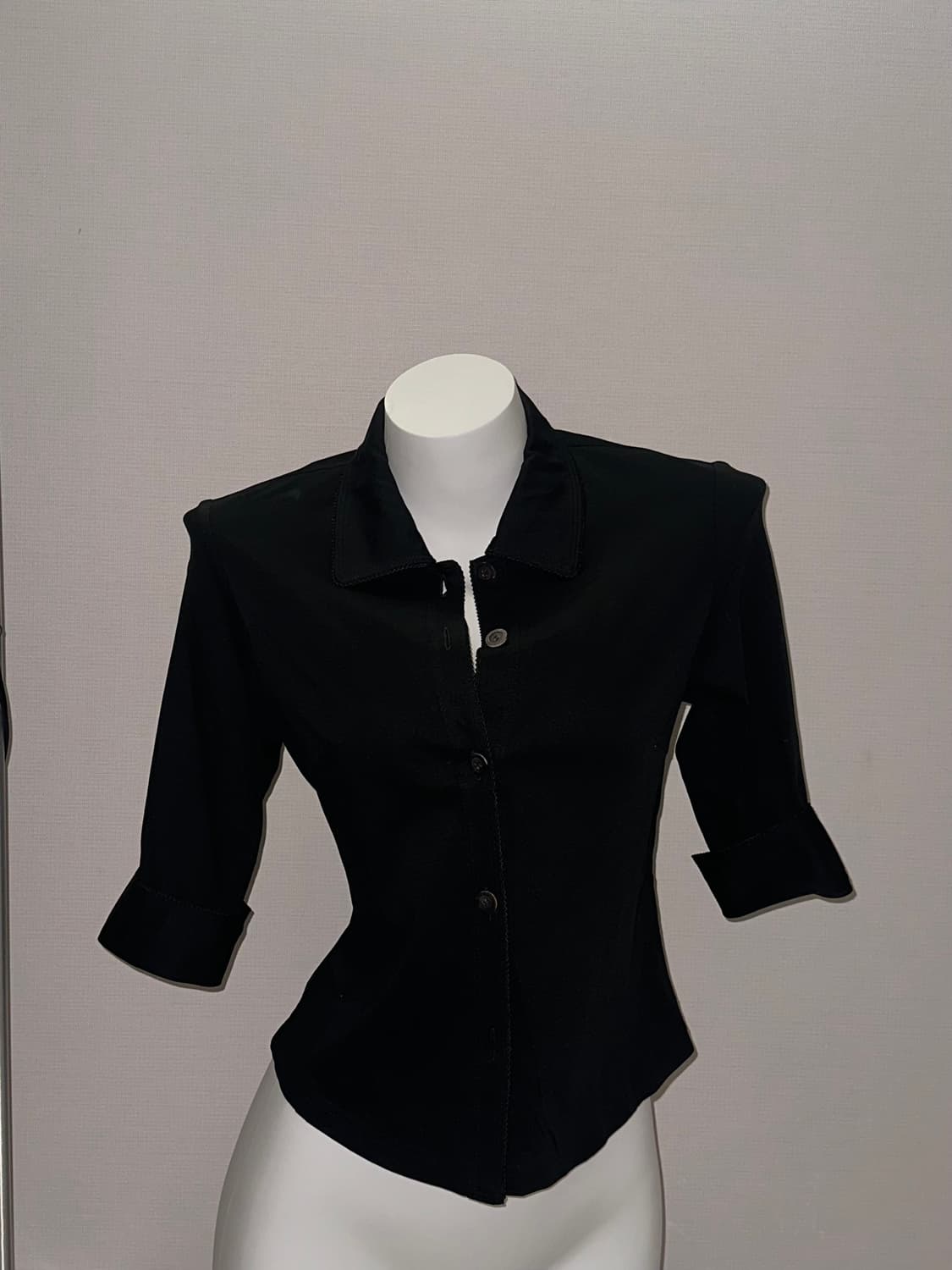 빈티지 6부 크롭 셔츠 상품이미지2