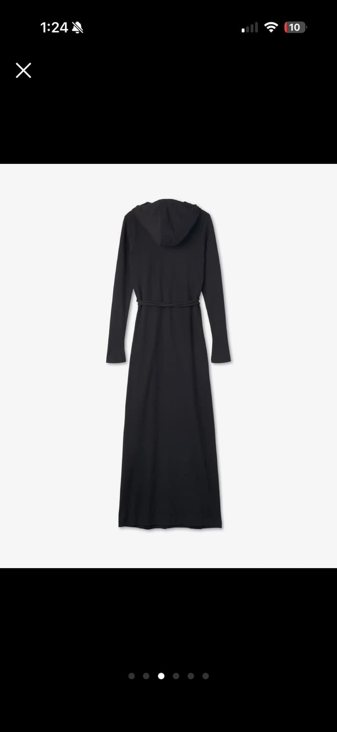 마린세르의 블랙 후드 랩 원피스 겸 가디건 상품이미지2