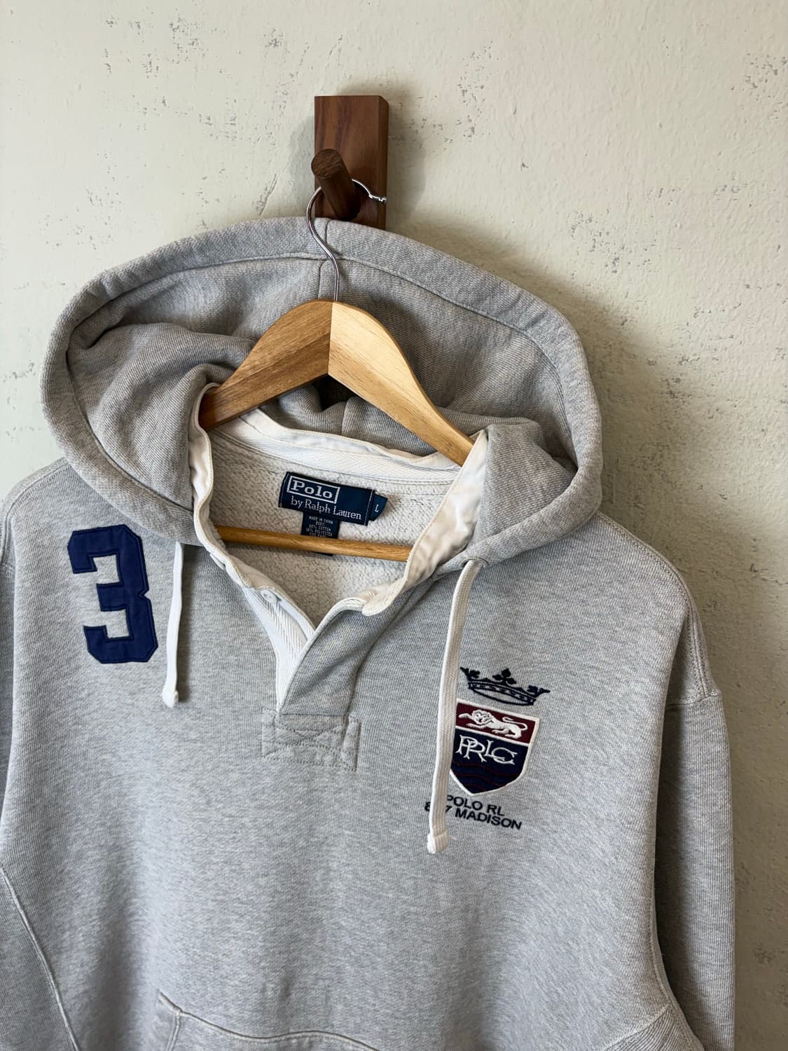 폴로랄프로렌 헤비 코튼 럭비 그레이 후드티 상품이미지5