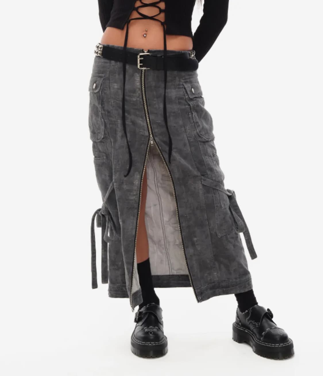 유쓰배쓰 ZIPPER DENIM SKIRT 상품이미지2