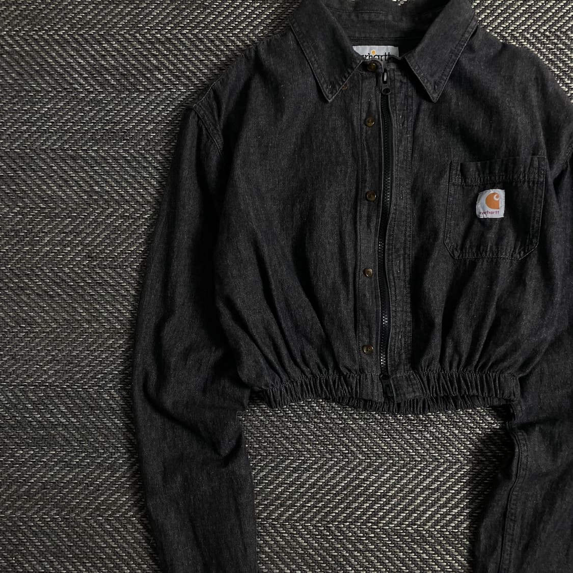 칼하트 크롭 리메이크 투웨이 흑청 셔츠 자켓o 3033 상품이미지3
