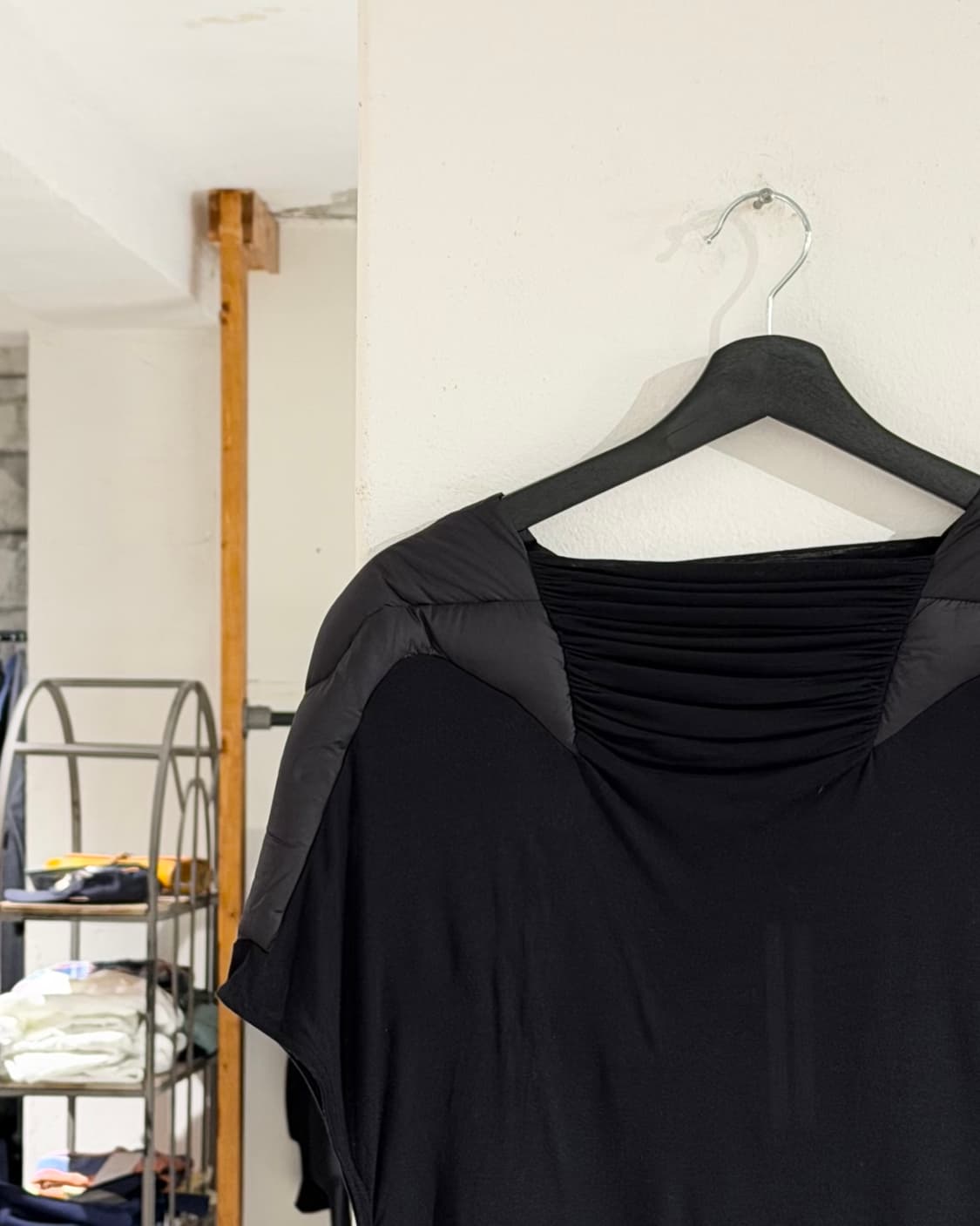 릭오웬스 블랙 fw21 겟세마네 숄더패딩 요크 하프 티셔츠 상품이미지2